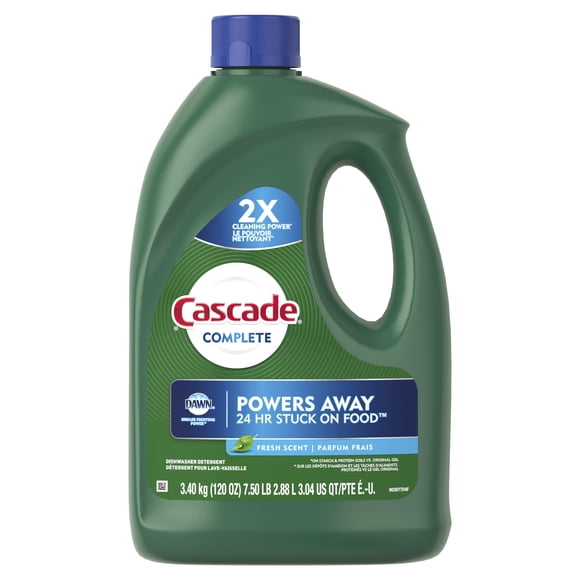 Cascade Detergente para lavavajillas de gel completo, aroma fresco 3,4 kg
