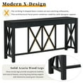 thumbnail image 5 of GZXS 60" Entryway Table with X-Design Solid Wood legs, 4 Drawers & Open Shelf Storage for Hallway, Living Room, and Bedroom (Black), 5 of 9