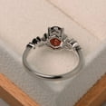 thumbnail image 3 of Natural red garnet ring, promise ring, oval cut gemstone, January birthstone, sterling silver ring, 3 of 3