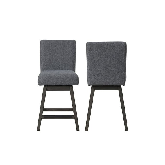 New Classic Furniture High Line Wood Swivel Counter Chair in Gray (Set of 2)