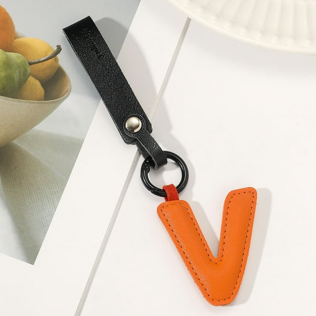 New Leather English Letter Keychain Hanger Car Keychain Bag Accessories