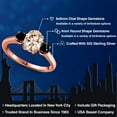 thumbnail image 2 of Gem Stone King 1.54 Ct Oval Peach Morganite Black Diamond 18K Rose Gold Plated Silver Ring, 2 of 6