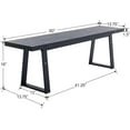 thumbnail image 3 of Wooden Dining Bench 60”  Table Benches, Seating Chair Rustic Indoor Benches, Mid Century Kitchen Bench with Metal Legs, Black, 3 of 7