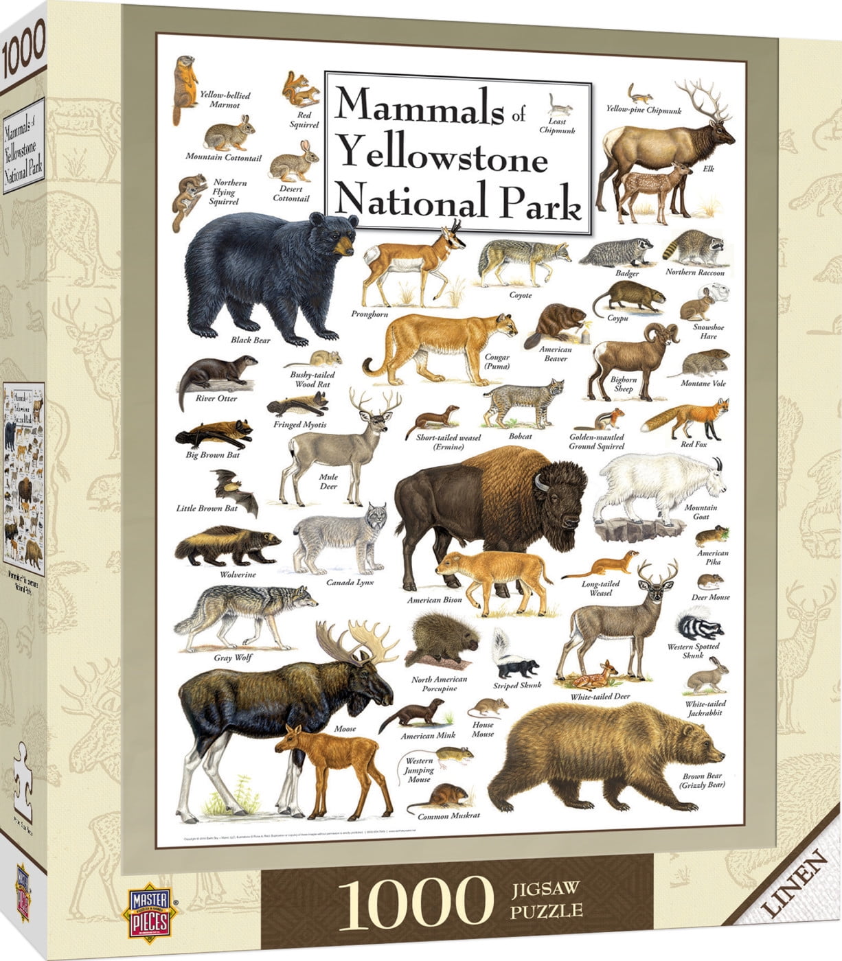 National Park 100% Made in USA 1000 Pieces MasterPieces Xplorer Maps Jigsaw Puzzle Yellowstone 