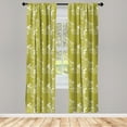 thumbnail image 3 of Ambesonne Sea Shells Curtains, Swirls with Seahorse, Pair of 28"x95", Yellow Green White, 3 of 5