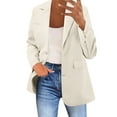 thumbnail image 1 of Women's Lapel Button Front Long Sleeve Business Suit Jacket Coat with Pockets for Formal Wear, 1 of 7