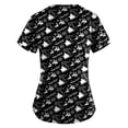 thumbnail image 3 of Dvkptbk T-Shirts de Noël pour Femmes Mode Décontractée Imprimé de Noël Col en V Manches Courtes avec Poches, 3 of 4
