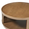 thumbnail image 5 of Harper & Bright Designs Rattan Round Coffee Table with Storage Shelf, Round Cane Wood Center Table for Living Room, 37'' Brown, 5 of 10