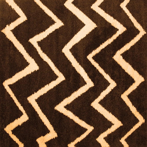 Ahgly Company Indoor Square Abstract Orange Contemporary Area Rugs, 7' Square