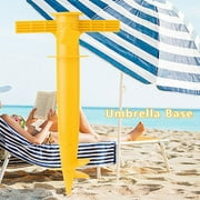 Beach Umbrella Sand Anchor Stand Holder, One Size Fits All Beach Umbrella, Universal Umbrella Ground Spike Base Holder with 3-Tier Screw Safe Stand for Strong Winds