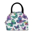 thumbnail image 5 of 7L Volume Handheld Insulated Reusable Meal Tote Lunch Bags Colorful Butterflies, 5 of 6