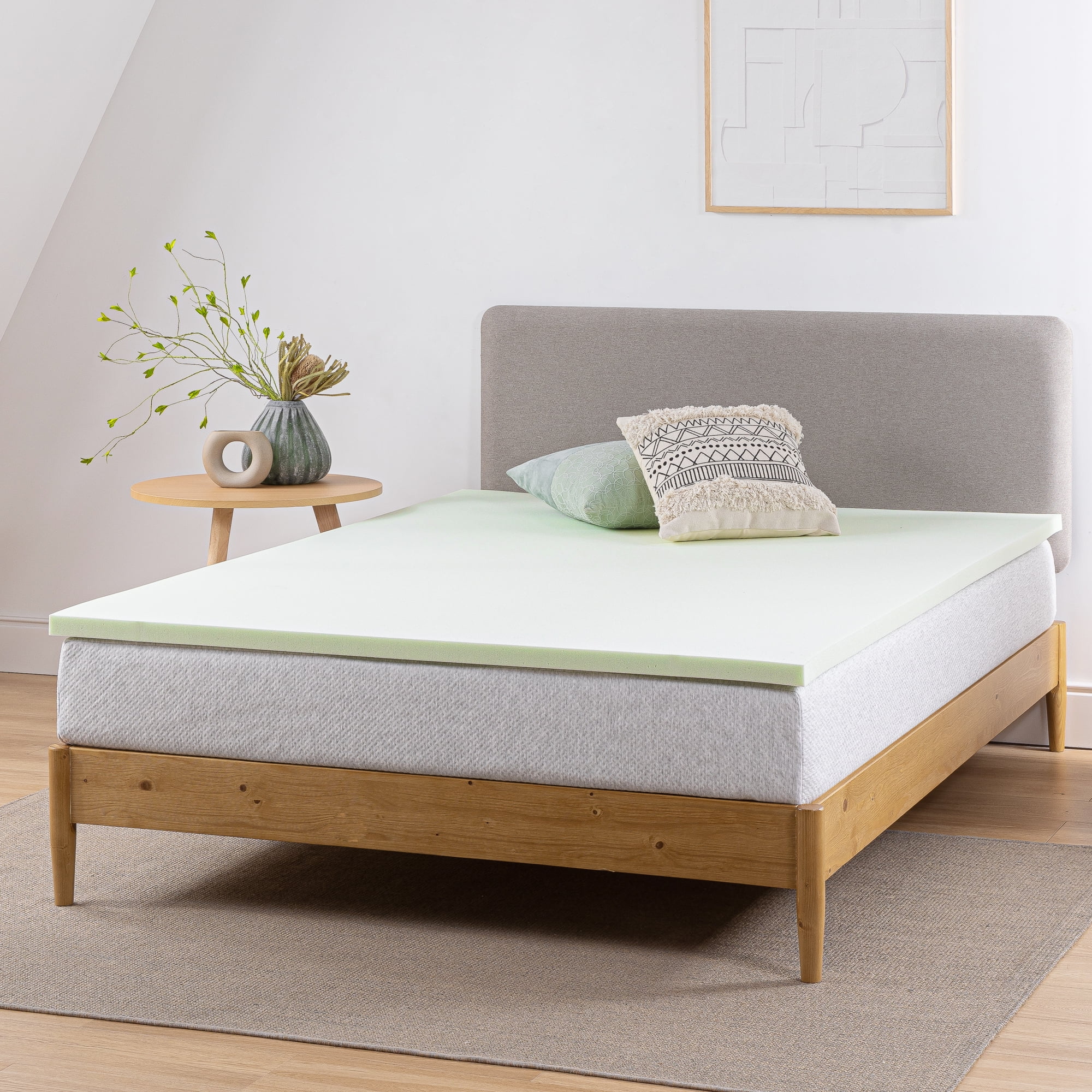 Zinus 1.5" Memory Foam Mattress Topper - Green Tea, Twin