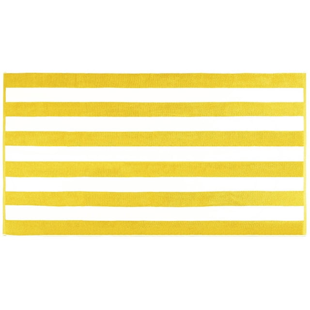 Kassatex Serviettes de Plage à Rayures Cabana, Ensemble de 2-Jaune