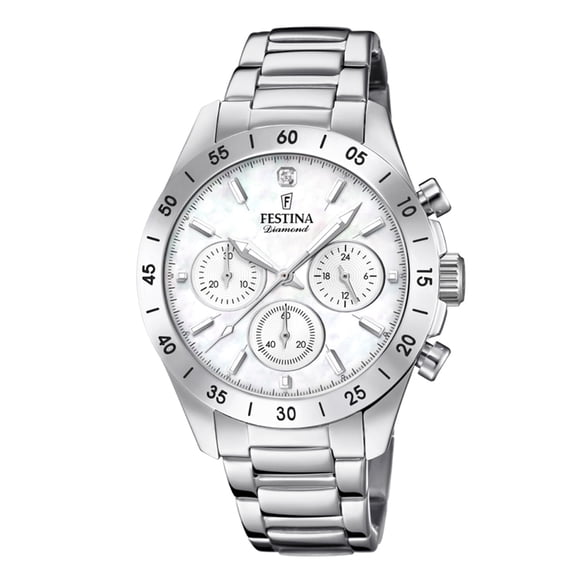 Festina Women's Boyfriend F20397-1F24 Silver Stainless-Steel Quartz Dress Watch