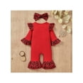 thumbnail image 4 of Kiapeise Baby Girls Christmas Outfits Ruffle Long Sleeve Romper Xmas Tree Bodysuit Flared Jumpsuit, 4 of 9