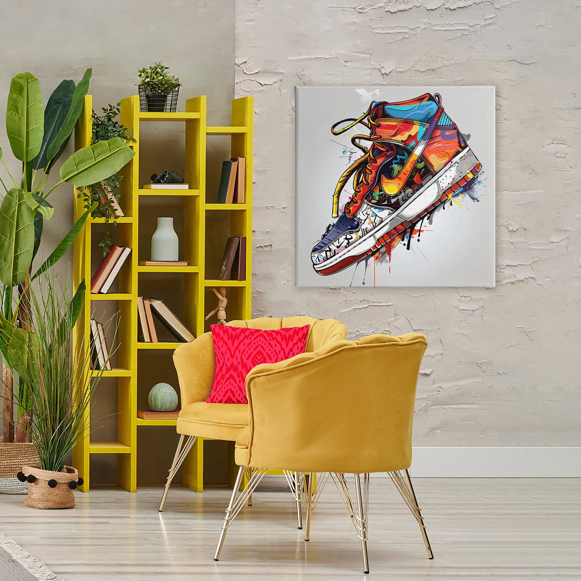 Stupell Industries Graffiti Sneaker with Laces Canvas Wall Art, design by Creative Studio