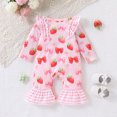 thumbnail image 5 of Kogui New Born Clothes Baby Girl Toddler Baby Girl Romper Fall Winter Long Sleeve Ruffle Jumpsuit Infant Romper 0 3 6 9 12 18 Months (Pink,0-3 Months), 5 of 9