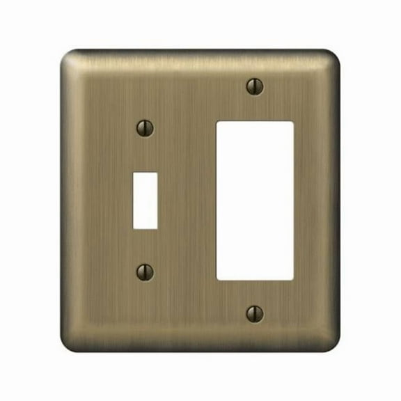 154TR 1 Toggle 1 Rocker-GFCI Wall Plate  Brushed Brass