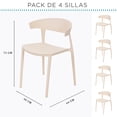 thumbnail image 2 of Set 4 Sillas Comedor Apilables Plástico Interior Exterior Beige Eke, 2 of 9