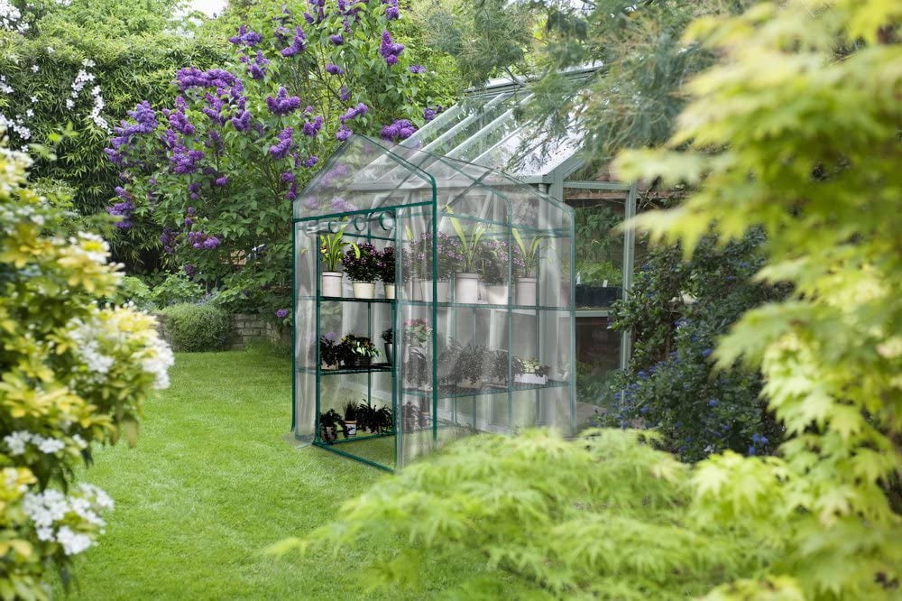 Home-Complete HC-4202 Walk-In Greenhouse- Indoor Outdoor with Sturdy  Shelves-Grow Plants, Seedlings, Herbs, or Flowers In Any Season-Gardening  Rack