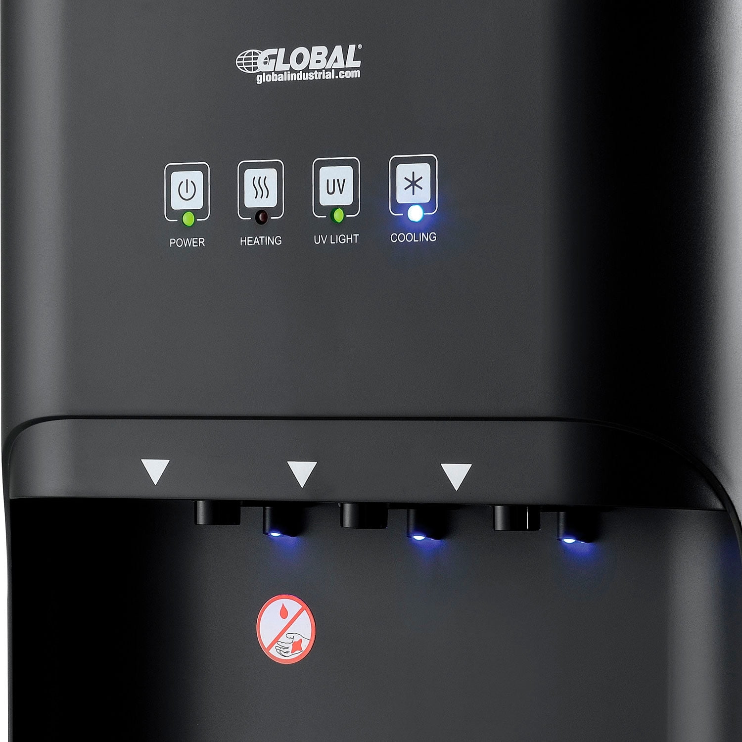 Global Industrial Tri-Temp UV-C Filter Water Dispenser, Black