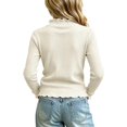 thumbnail image 6 of Sakuulaan Girls Long Sleeve Tops,Ribbed Knit Ruffle Neck Lace Button Fall Winter School Casual Shirt, 6 of 6