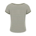 thumbnail image 5 of TODOZO Striped Tshirt Women Workout Shirts Women T Shirts for Women Women's Round Neck Loose Large Size Striped T Shirt Green 6Xl, 5 of 8