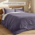thumbnail image 3 of Bare Home Organic Cotton Duvet Cover Set, Percale Weave, Twin/Twin XL, Dusty Purple, 3 of 10