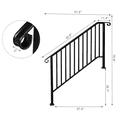 thumbnail image 4 of Tcbosik Outdoor Handrail, 4 Step Stair Handrail Fits 1 to 5 Steps, Galvanized Iron Hand Railing for Concrete Step, Porch Steps, Matte Black, 4 of 9