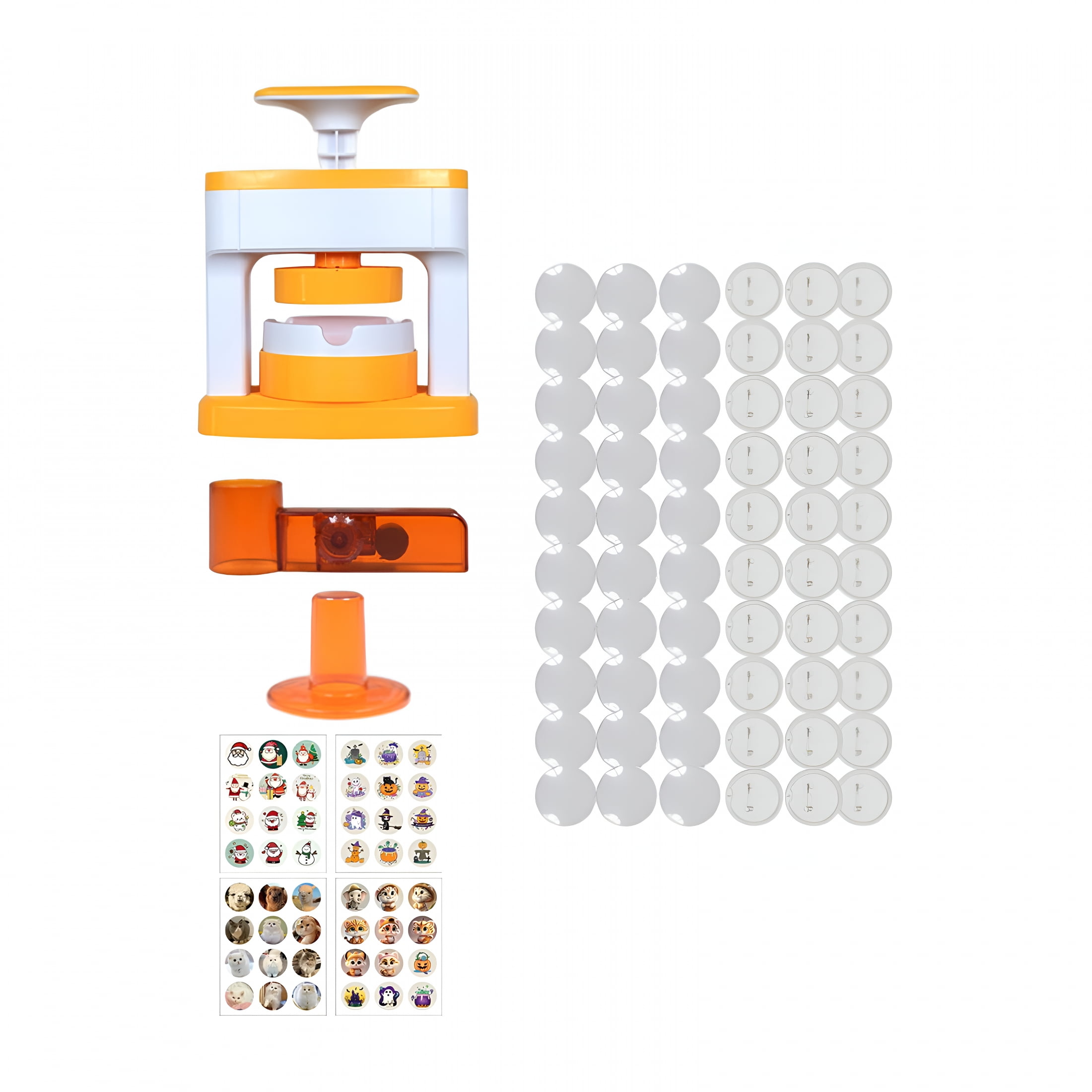 CURYMAY 2026 New 55Mm Button Maker Machine for Creative Diy,Diy Badge Brooch Pin Making Machine,Pin Button Maker Press Machine,Button Parts,Blank Button Pins Badge with 48 Set