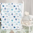 thumbnail image 6 of Ocean Blanket for Baby, Cute Whale Boat Crab Fish Conch Ocean Theme Gift Blanket, Blue Whale Sailing Boat Baby Blanket, Soft Gift Blankets for Boys Girls, Birthday Gifts for Kid Newborn,(40"x50"), 6 of 7