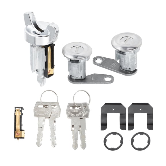 Unique Bargains Ignition Lock Cylinder and Door Lock DLS280/E5TZ11582A for Ford Bronco 1980-1991 for Ford F-150 F-250 F-350 Ignition Switch Cylinder W/ Key Set