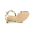 thumbnail image 5 of BLISSFUL STEP Women Woven Strap Lace Up Strappy Stiletto Heel Sandals Gold 9, 5 of 7