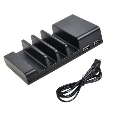 4 Port Charging Station, USB Charging Station Dock Organizer Desktop Charging Stand Travel Home Office for Multiple Devices iPhone iPad Samsung Galaxy IOS Android Smartphones And (Best Charging Station For Multiple Devices)