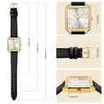 thumbnail image 4 of Woman Watch Elegant Square Dial Watches with Leather Strap Waterproof Classic Simple Womens Quartz Watch Gift for Woman, 4 of 10
