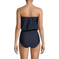thumbnail image 3 of THERAFIT Women's Navy Stretch Blouson Lined Removable Cups Moderate Coverage Tie One Piece Swimsuit 18, 3 of 3
