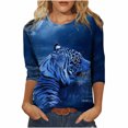 thumbnail image 2 of Pntutb Blusa informal de manga larga con cuello redondo y estampado de animales novedosos para mujer Pntutb Pntutb-1331, 2 of 5