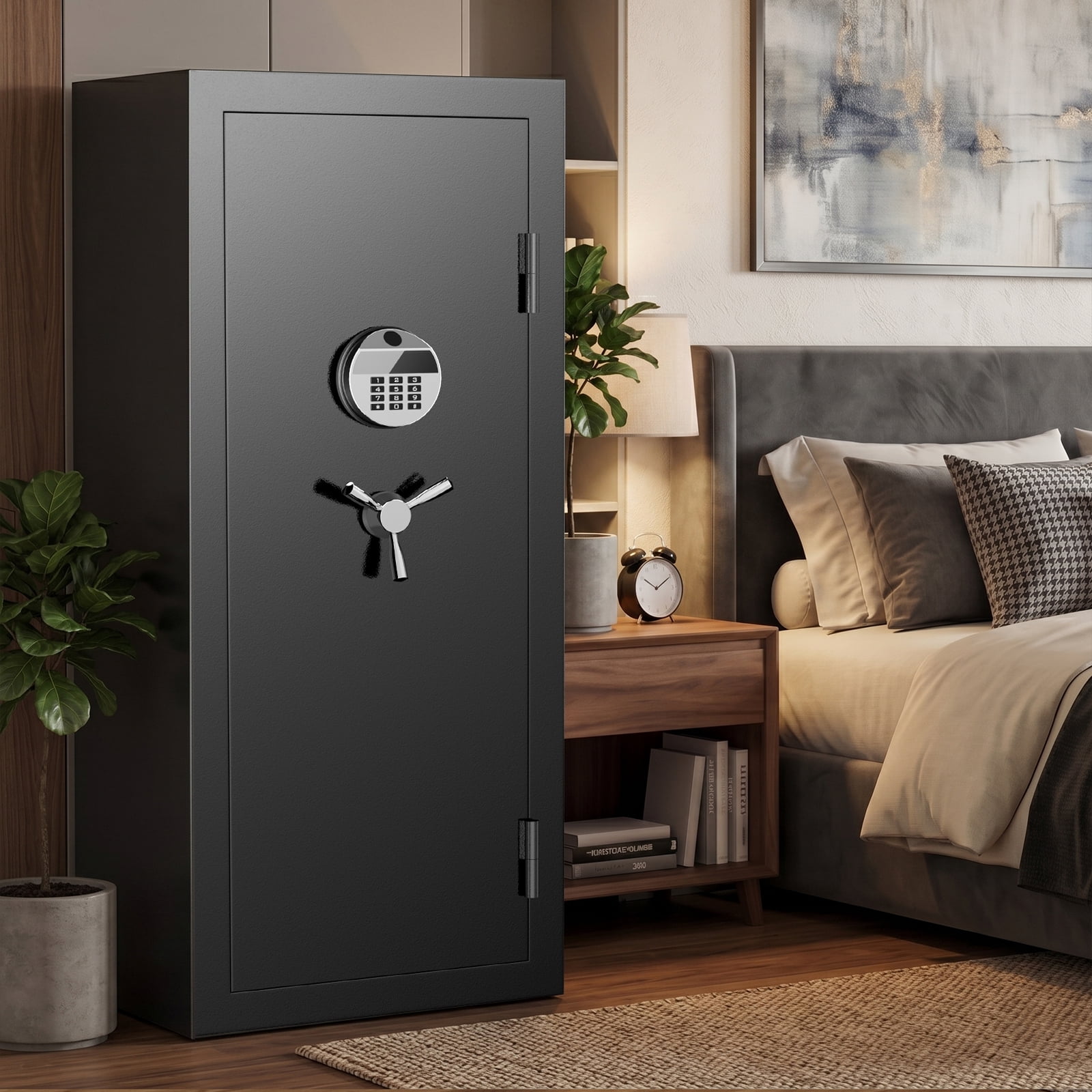 Extra Large Gun Safe for Pistol,Storage Guns (with/Without Scopes), Home Gun Cabinet with Adjustable Pegboard, Gun Safe for Home,Office, Hunting,Shooting