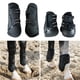 thumbnail image 3 of Bota de tendón de caballo, patas delanteras/traseras, conjunto de ejercicios de equitación, salto, absorción de impactos XL negro Cola Botas de tendón de caballo, 3 of 8
