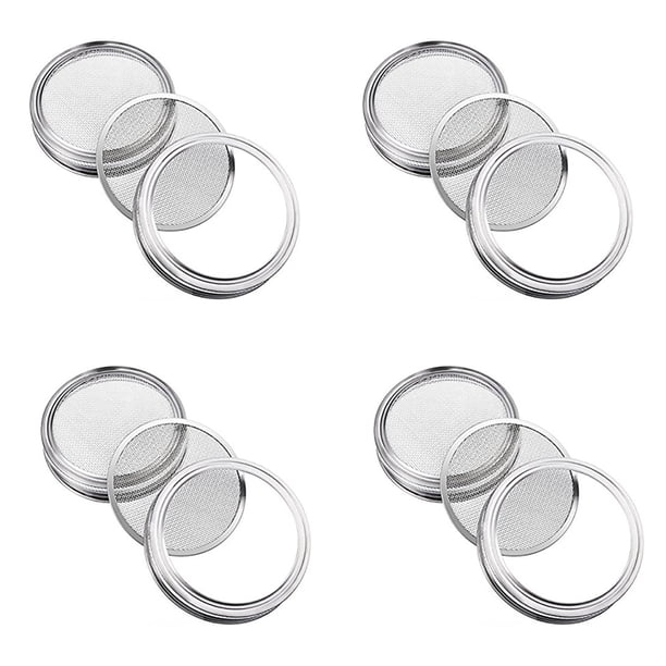 Tapas De Brotes, Tarro De Malla De Acero Inoxidable, Colador De Brotes, Kit De Tapa De Tarro De Brotes Para Cultivar Semillas De Brotes Orgánicos, Casa, Cocina Cateissary TO003326-00