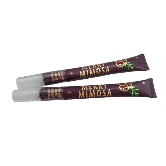 Bath & Body Works 2-Pack MERRY MIMOSA Lip Gloss with Coconut Oil .11 oz