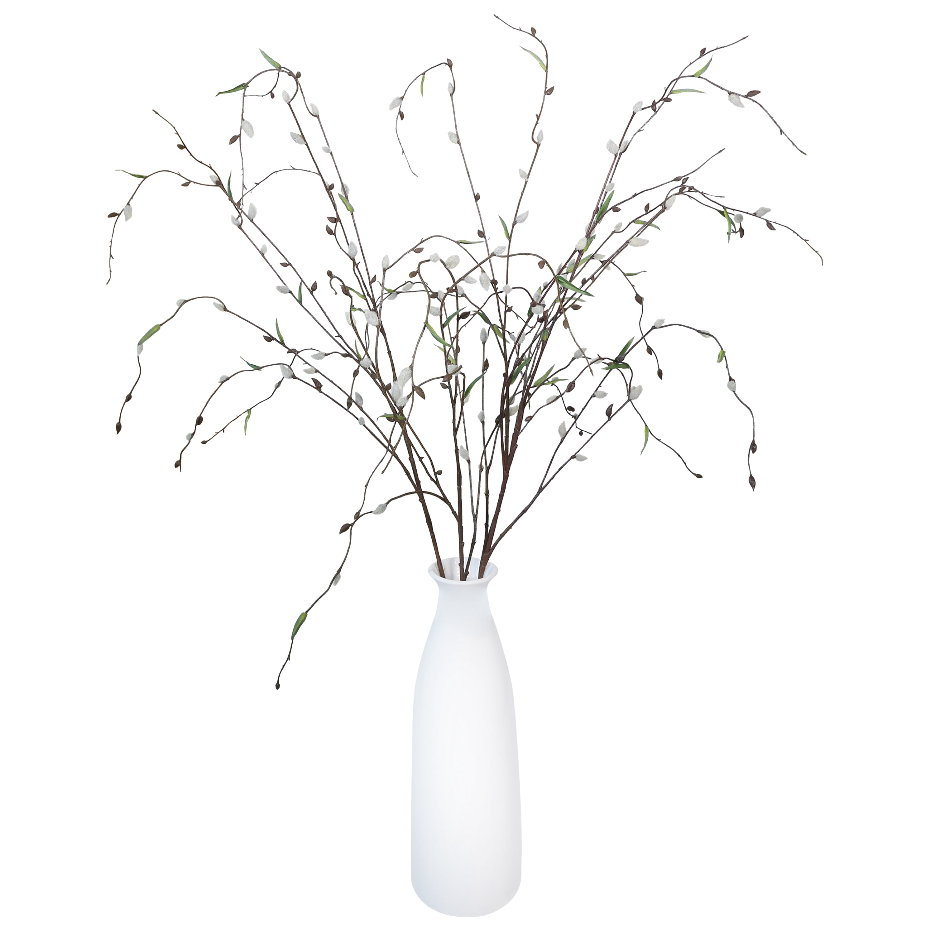 (2 pack) 46.5-inch Artificial White-Brown Willow Flower Long Stem, for Indoor Use, by Mainstays