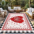 thumbnail image 2 of Valentine's Day Outdoor Rug for Patio/Deck/Porch, Non-Slip Large Area Rug 5 x 7 Ft, Red Love Heart Checkered Romantic Modern Art Indoor Outdoor Rugs Washable Area Rugs, Camping Rug Carpet Runner, 2 of 8