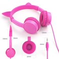 thumbnail image 4 of Kids Headphones Cat/Bunny Wired Headsets for Kids on Ear, Volume Limited - Toddler Earhones Best Gift for Children Kindle Tablet, Pink, 4 of 9