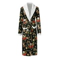thumbnail image 6 of Womens Soft Pajama Clearance- Silk Satin Printed Sexy Bathrobes Plus Size Robe Sleepwear Black Size L, 6 of 7