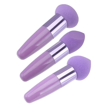 ACDANC 3Pcs Makeup Sponge Wedge Sponges with Handle Cosmetic Puff Beauty Sponge Stick