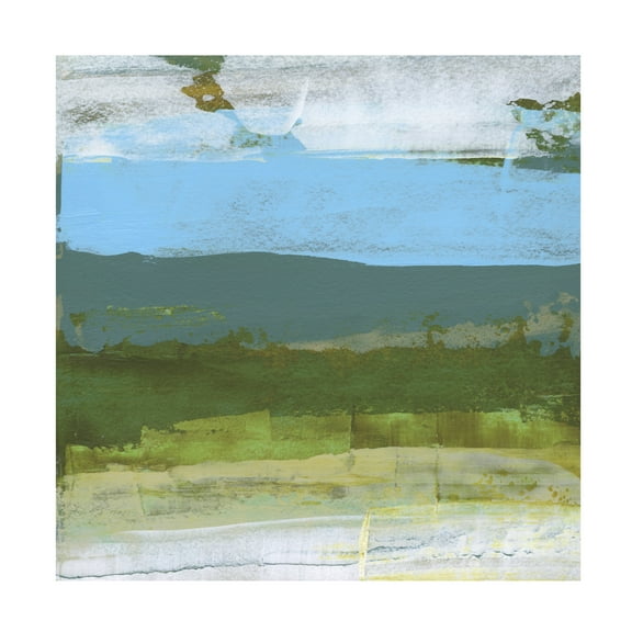 Trademark Fine Art Sharon Gordon  Green Abstract Fields II Canvas Wall Art