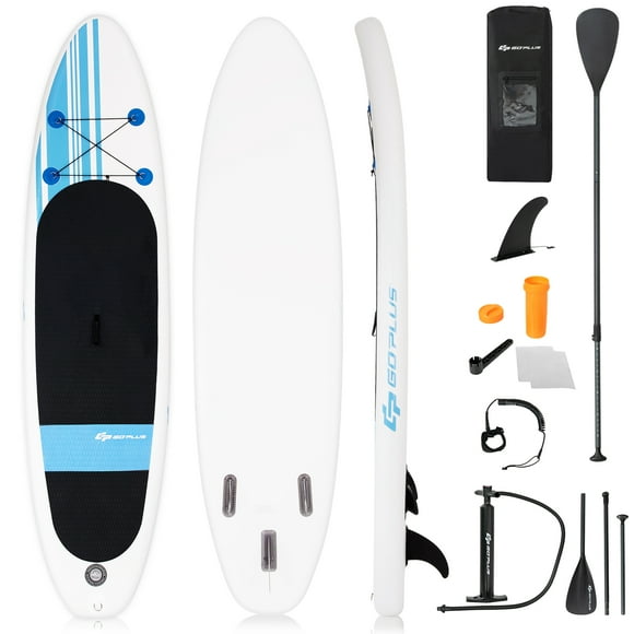 Goplus 10' Inflatable Stand Up Paddle Board SUP Adjustable Paddle Backpack Pump