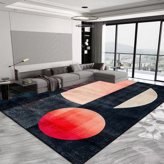 Nordic Luxury Geometric Carpets Fashion Red Large Living Room Carpet Anti Slip and Water Absorption Rugs for Bedroom r Mat