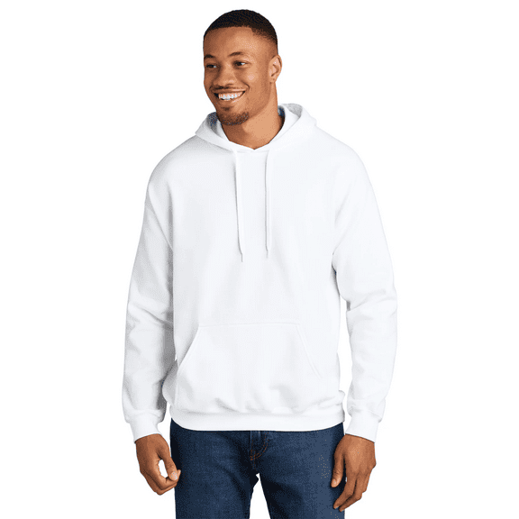 Gildan Softstyle Midweight Hoodie, Men's Ring-Spun Cotton Fleece Hooded Sweatshirt, White, S